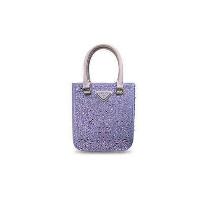 PRADA SMALL CRYSTAL SATIN TOTE BAG FOR 1BA331 (17.5*15*5cm) 